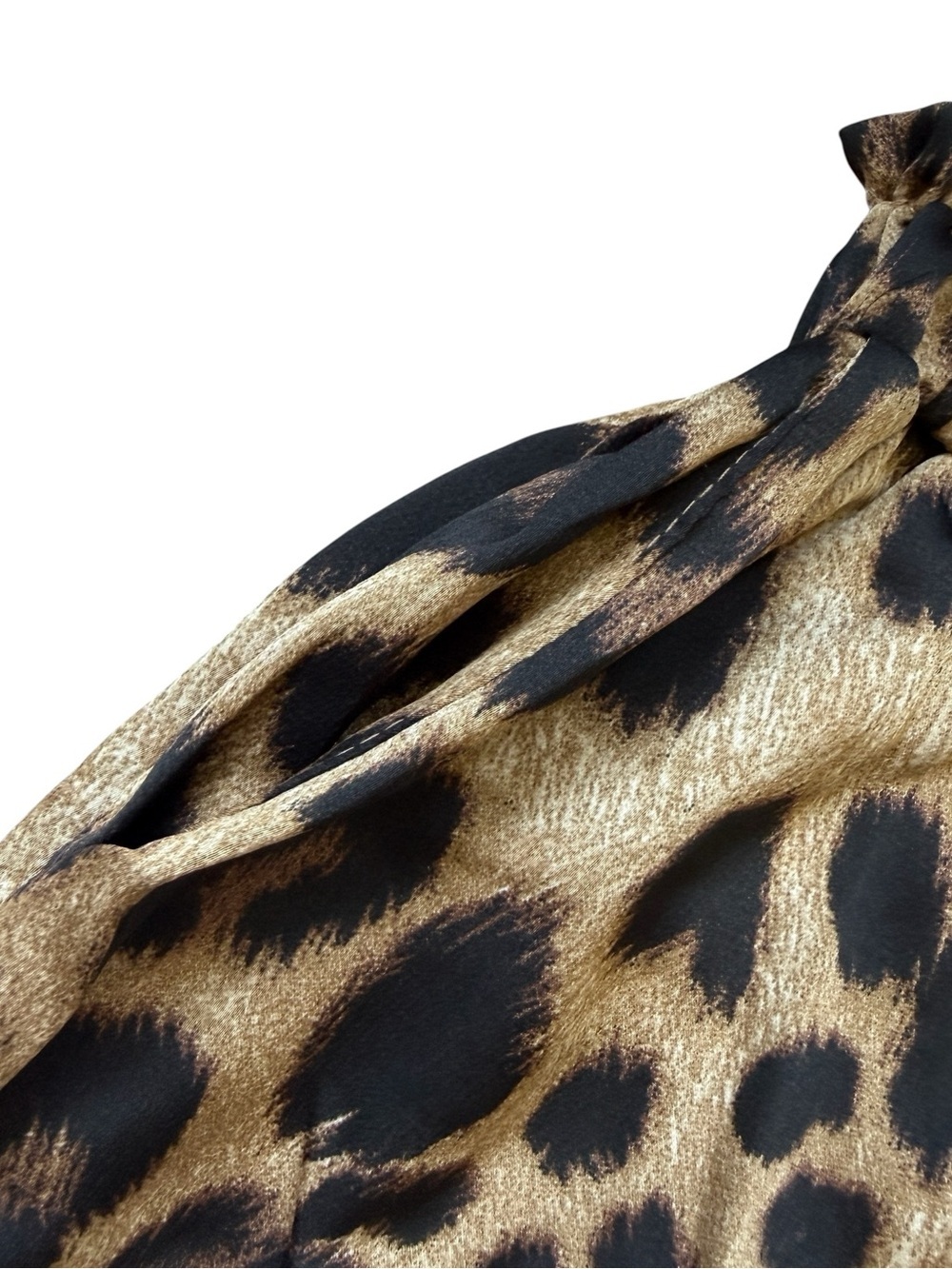 Hayden Los Angeles Leopard Print Satin Jogger Pants Paperbag Waist Boho Chic S - Picture 5 of 9